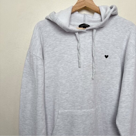 Topshop Womens 10 Embroidered Heart Warm Liner Hoodie - Picture 8 of 16